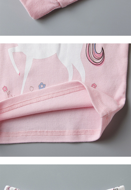 Zestaw dziecięcy Disney z długim rękawem, bawełniana piżama z motywem jednorożca i syrenki dla malucha, dziewczyny, na jesień i zimę - Wianko - 20