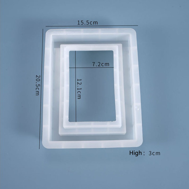 Silikonowa forma prostokątna do ciast z samoprzylepną dekoracyjną ramką na zdjęcia - Nowa DIY klej kryształowy - Wianko - 2