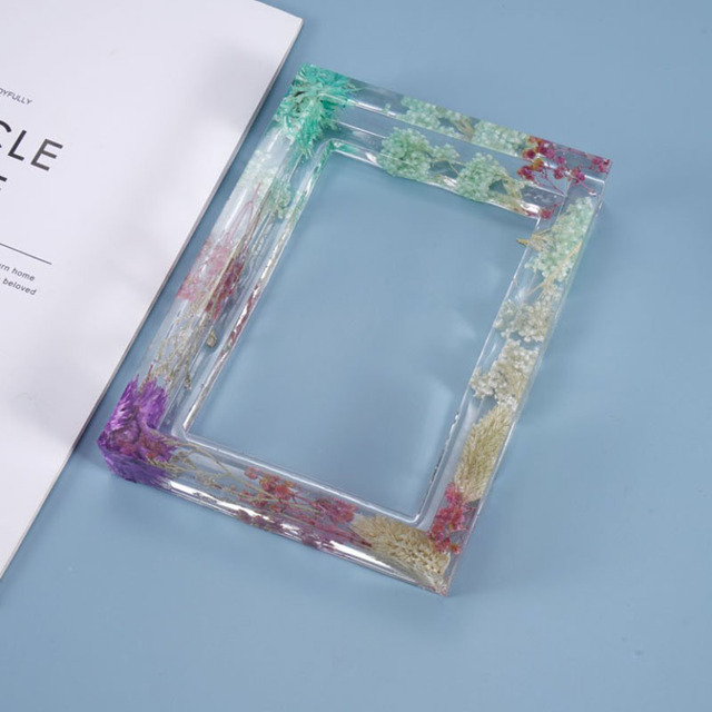 Silikonowa forma prostokątna do ciast z samoprzylepną dekoracyjną ramką na zdjęcia - Nowa DIY klej kryształowy - Wianko - 4
