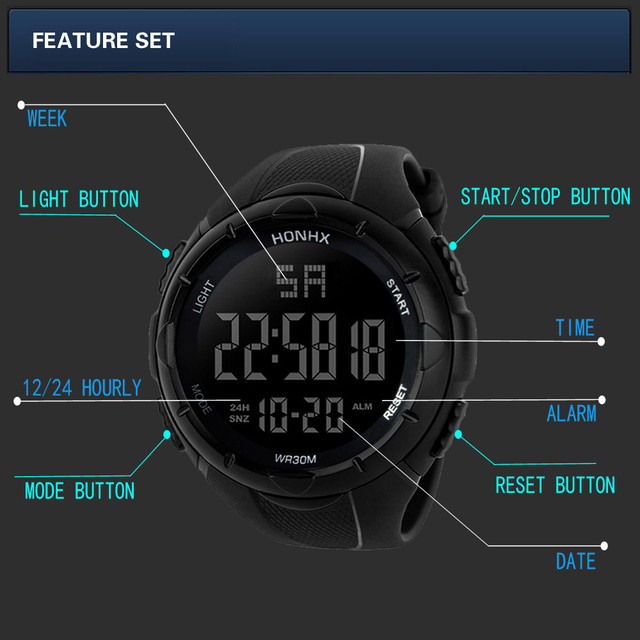 Luksusowy zegarek męski analogowo-cyfrowy z podświetleniem typu LED o sportowym charakterze i funkcji wodoodporności - rok 2021 - Wianko - 10