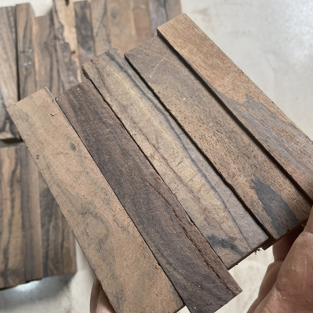 Drewniany nóż DIY z ciemnym wzorem krajobrazu z persimmonu Ziricote (Ciricote) Cordia Dodecandra - Wianko - 5