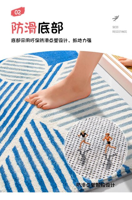 Antypoślizgowa mata łazienkowa Nordic – dywanik do kąpieli Korea, wycieraczka podłogowa i mata toaletowa - Wianko - 4