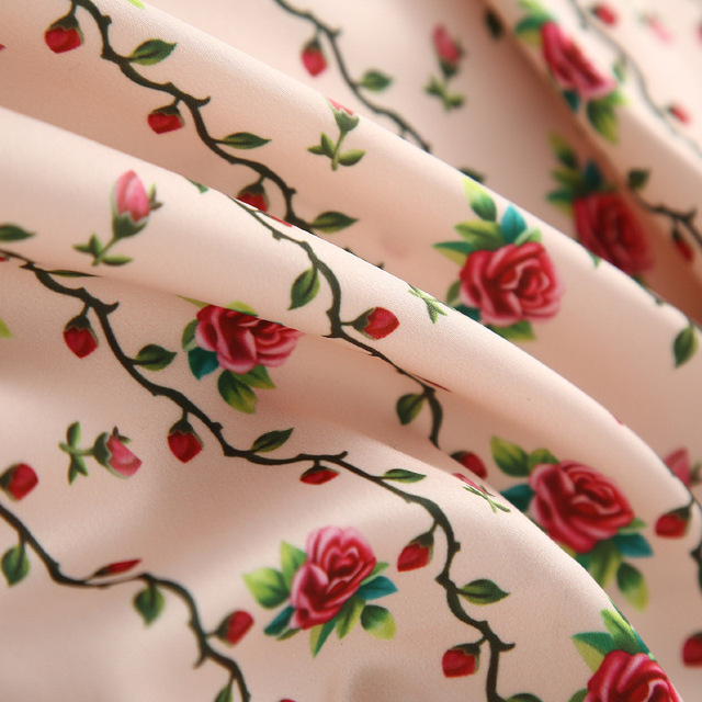 Kwiatowa poliestrowa tkanina o szerokości 147 cm - markowa, modna tkanina na sukienki - Wianko - 2