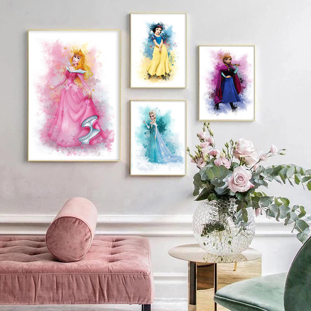 Obrazek Disney Księżniczki Elsa i Anna na płótnie - dekoracja do domu dla dzieci - Wianko - 6