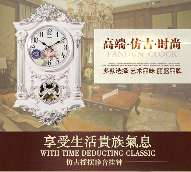 Rustykalny zegar ścienny drewniany, retro, luksusowy design, kwarcowy, duży, cichy, europejski styl, home decor - Wianko - 1