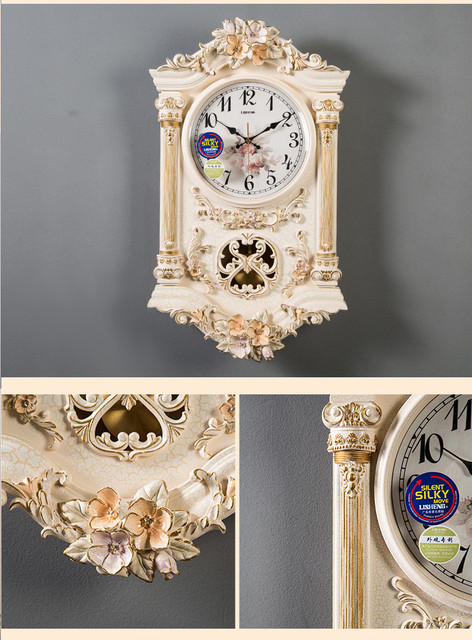 Rustykalny zegar ścienny drewniany, retro, luksusowy design, kwarcowy, duży, cichy, europejski styl, home decor - Wianko - 19