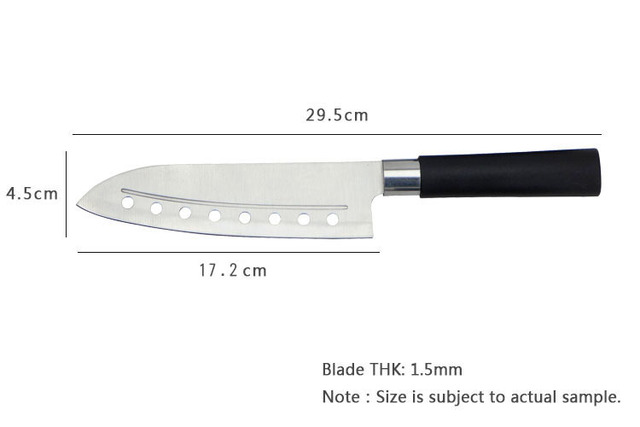 Nóż Santoku do kuchni 7-calowy - styl japoński, stworzony do krojenia mięsa i ryb - Wianko - 4