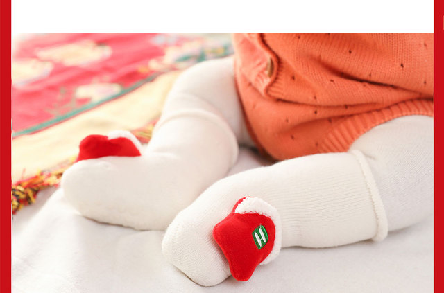 Długie skarpetki dziecięce zimowe antypoślizgowe bawełniane, grube kolanówki termiczne - Wianko - 14