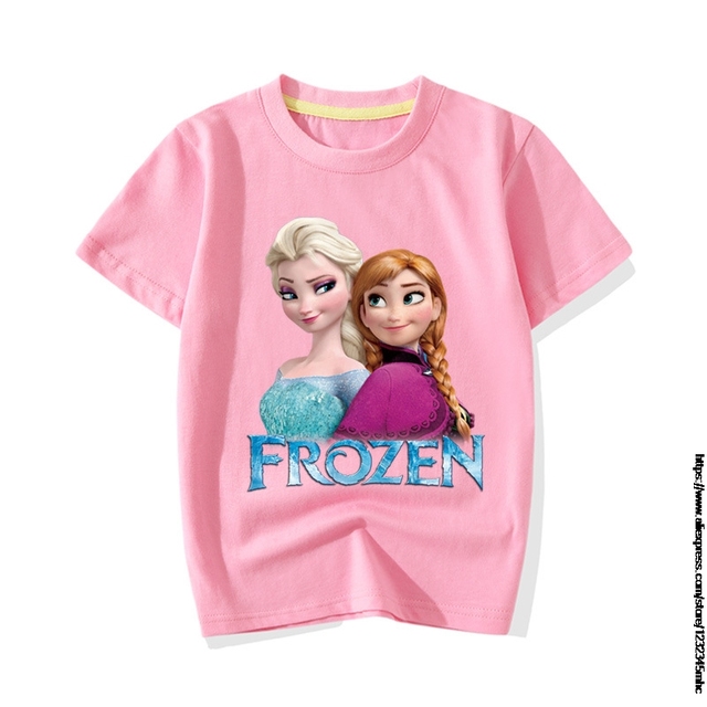 T-shirt dziecięcy Frozen Elsa - koszulka z kreskówkowym motywem moda dla chłopców i małych dziewczynek 2021 lato - Wianko - 7