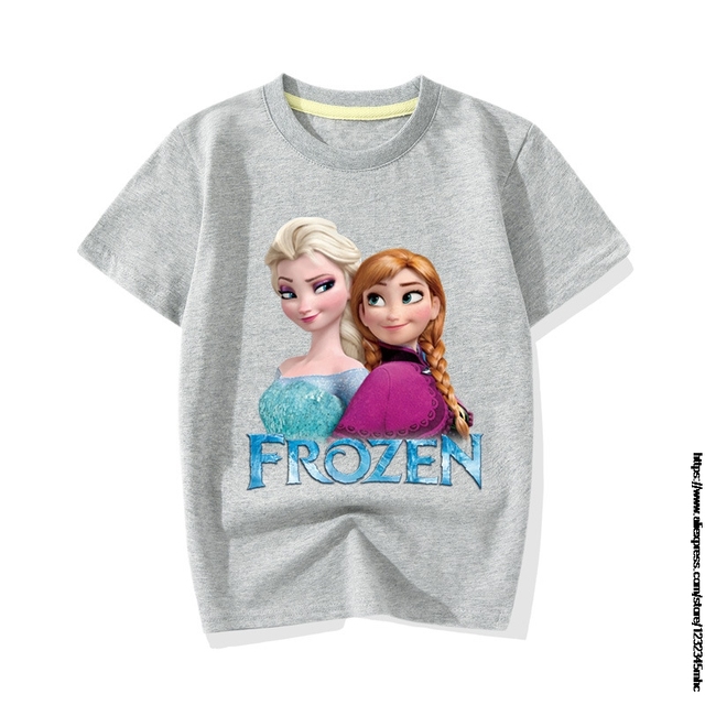 T-shirt dziecięcy Frozen Elsa - koszulka z kreskówkowym motywem moda dla chłopców i małych dziewczynek 2021 lato - Wianko - 5