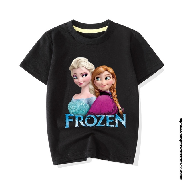 T-shirt dziecięcy Frozen Elsa - koszulka z kreskówkowym motywem moda dla chłopców i małych dziewczynek 2021 lato - Wianko - 3