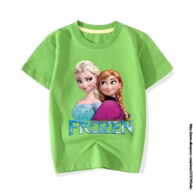 T-shirt dziecięcy Frozen Elsa - koszulka z kreskówkowym motywem moda dla chłopców i małych dziewczynek 2021 lato - Wianko - 4
