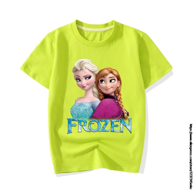 T-shirt dziecięcy Frozen Elsa - koszulka z kreskówkowym motywem moda dla chłopców i małych dziewczynek 2021 lato - Wianko - 10