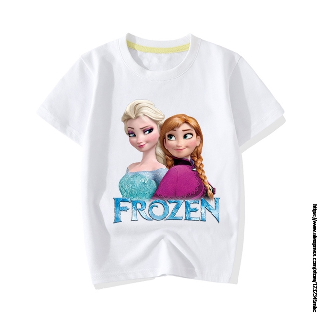 T-shirt dziecięcy Frozen Elsa - koszulka z kreskówkowym motywem moda dla chłopców i małych dziewczynek 2021 lato - Wianko - 6