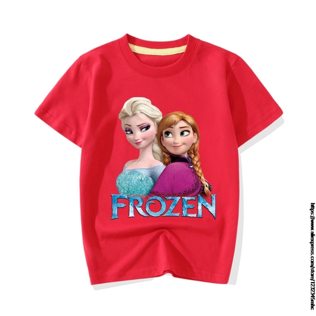 T-shirt dziecięcy Frozen Elsa - koszulka z kreskówkowym motywem moda dla chłopców i małych dziewczynek 2021 lato - Wianko - 8