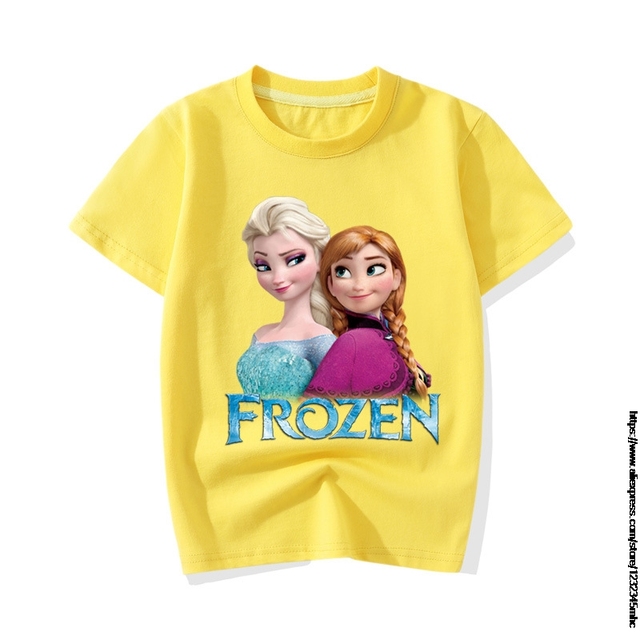 T-shirt dziecięcy Frozen Elsa - koszulka z kreskówkowym motywem moda dla chłopców i małych dziewczynek 2021 lato - Wianko - 9
