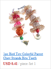 Zabawka dla ptaków - Kolorowa papuga do gryzienia i szlifowania z kulą ratanową i dzwoneczkiem - Wianko - 2