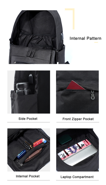 Modny plecak Oxford Bookbag z dużą pojemnością, wodoodporny z zabezpieczeniem przeciw kradzieży i ładowaniem USB, idealny dla nastolatków - Wianko - 4