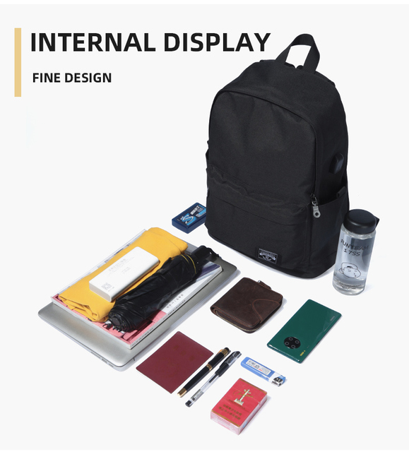 Modny plecak Oxford Bookbag z dużą pojemnością, wodoodporny z zabezpieczeniem przeciw kradzieży i ładowaniem USB, idealny dla nastolatków - Wianko - 3