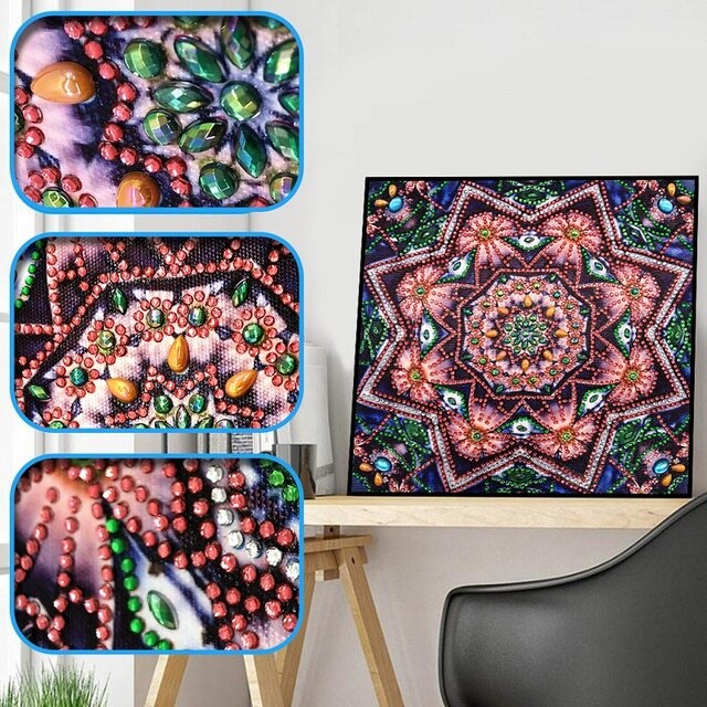 Diamentowa mozaika Mandala kwiatowa 5D, haftowany obraz, specjalne ściegi krzyżykowe, kryształowa naklejka - Wianko - 2