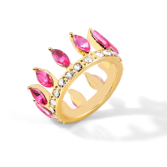 Korona złota z kolorowymi kryształami dla kobiet - biżuteria gotycka 2021 - Wianko - 10