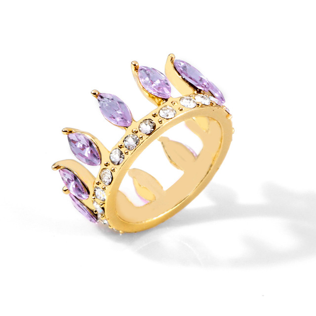 Korona złota z kolorowymi kryształami dla kobiet - biżuteria gotycka 2021 - Wianko - 5