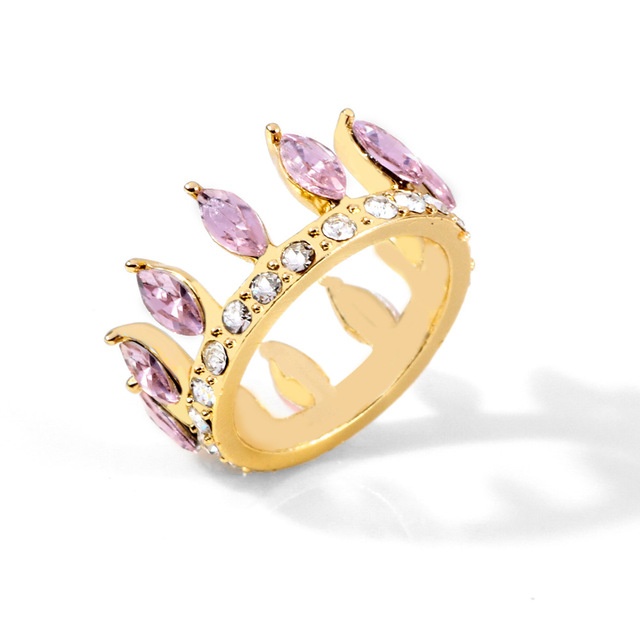 Korona złota z kolorowymi kryształami dla kobiet - biżuteria gotycka 2021 - Wianko - 6