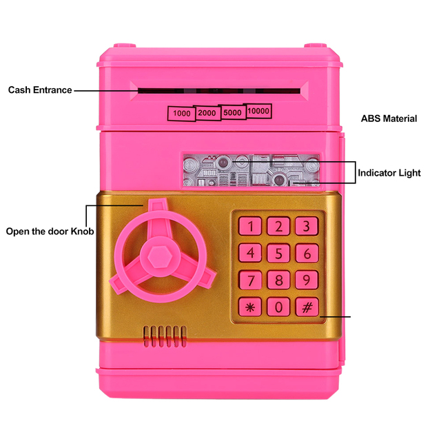 Elektroniczna skarbonka z hasłem ATM na monety i banknoty - Wianko - 15
