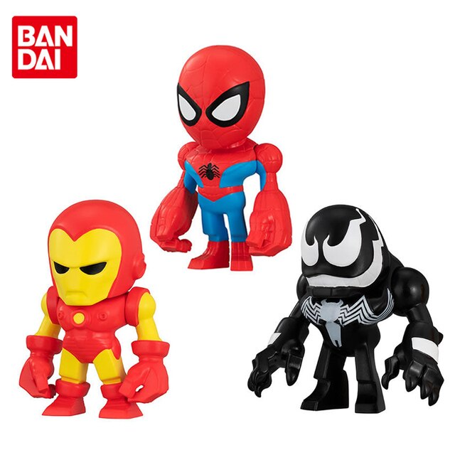 Bandai Gashapon MARVEL Spider-Man Iron Man Venom Q - Lalki modelujące postacie Anime Gacha zabawki - Wianko - 2