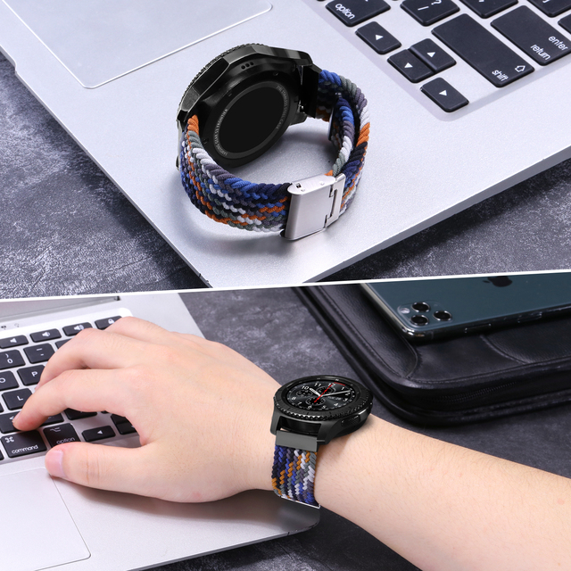 Uniwersalny elastyczny nylonowy pasek zegarka Solo 20mm/22mm, regulowane zapięcie, do Samsung Galaxy aktywny 2/3 i Huawei GT2 nadgarstek - Wianko - 23