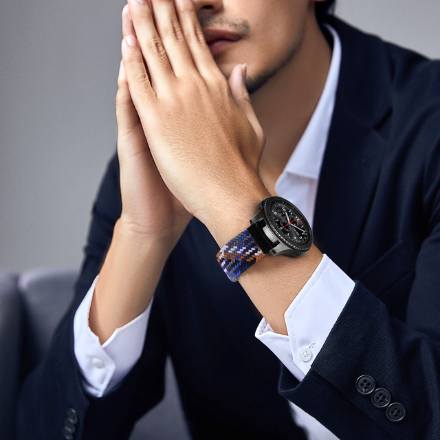 Uniwersalny elastyczny nylonowy pasek zegarka Solo 20mm/22mm, regulowane zapięcie, do Samsung Galaxy aktywny 2/3 i Huawei GT2 nadgarstek - Wianko - 24