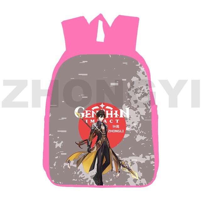 Plecak podróżny Genshin wpływ 12/16 Cal Bookbag różowy Kawaii torby 3D Anime ozdobiony zamkiem dla nastolatków - Wianko - 7