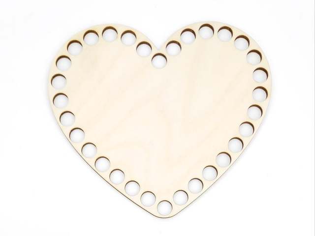 Drewniana podstawa na szydełku w kształcie serca, dolny kosz drewniany 3 sztuki - Wianko - 1