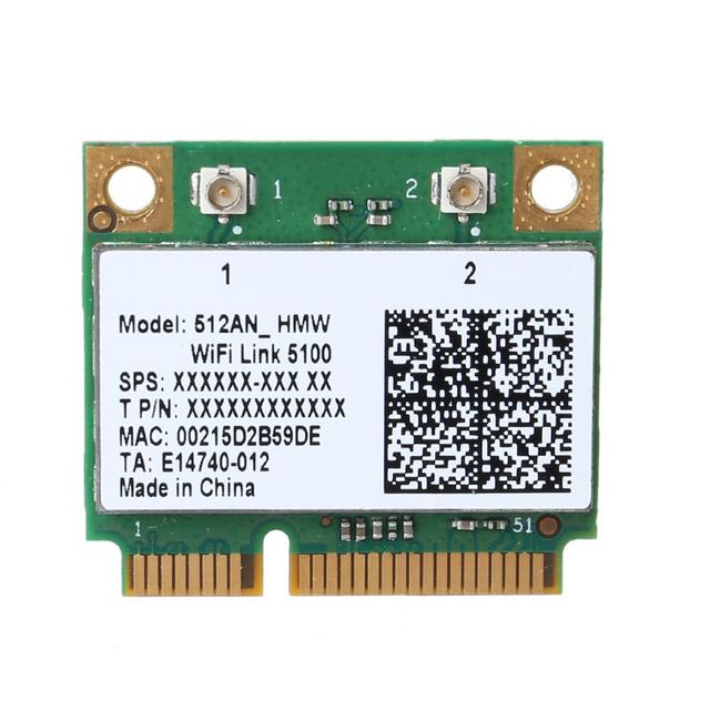 Dwuzakresowa karta bezprzewodowa 300 mb/s Intel Wifi 5100 512AN_HMW Mini PCI-e Wlan 2.4G/5Ghz 802.11 a/g/n dla laptopów - Wianko - 1