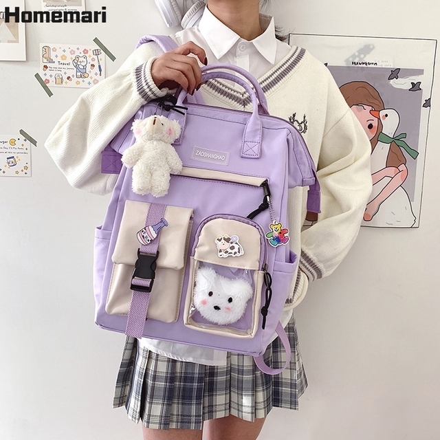 Plecak Homemari 2021 dla kobiet, wodoodporny w cukierkowych kolorach, fantazyjny, idealny do liceum dla nastoletnich dziewczyn, podróżny - Wianko - 5