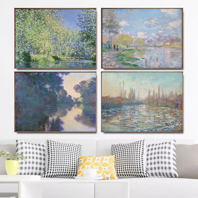 Obraz impresjonistyczny krajobraz Claude Monet - plakaty i druki do dekoracji salonu i domu - Wianko - 4