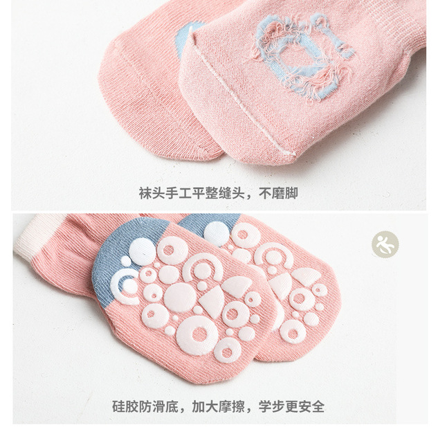 Miękkie antypoślizgowe skarpetki z bawełny silikonowej dla niemowląt - 0-5 lat - Wianko - 6