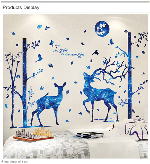 Naklejki ścienne z motywem drzewa dla dzieci - SHIJUEHEZI Deer, DIY kreskówka dziewczyna, fortepian, sypialnia dekoracja, przedszkole - Wianko - 16