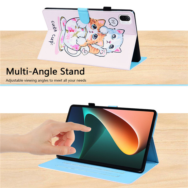 Kot kreskówka - Funda dla Xiaomi Pad 5 z funkcją stojaka - Mi Pad 5 dla dzieci - Pokrywa ochraniająca - Coque - do tabletu Xiaomi Mi Pad 5 - Wianko - 4