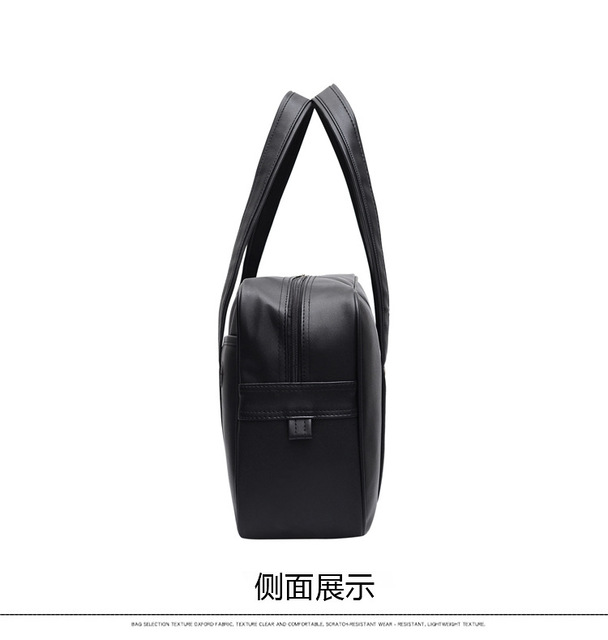 Jednolity worek Messenger torebka na ramię japońska z otworami i skórzanym wykończeniem PU Leather, Czarny - Wianko - 5