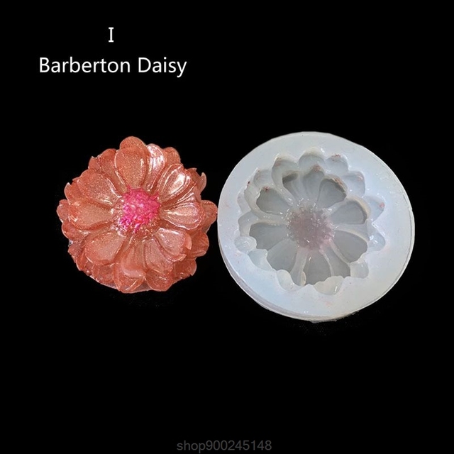 Formy silikonowe 3D do tworzenia biżuterii - 10 stylów kwiatowych: kamelia, piwonia, Daisy, Lotus - Wianko - 2