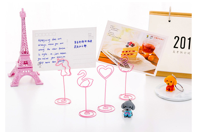 Seria 3 etui na karty i notesy Pink Girl Heart w kształcie serca - śliczne, biurowe, dekoracyjne klipy do zdjęć, wiadomości i wizytówek - Wianko - 1