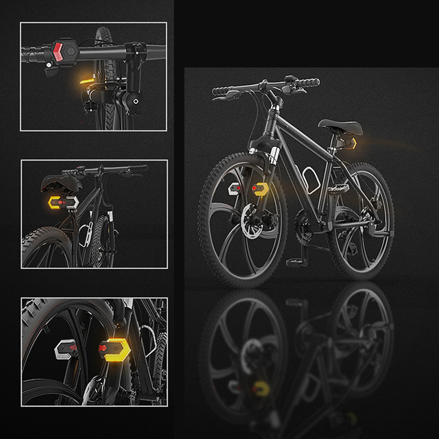 Zdalnie sterowane światła rowerowe: przednie i tylne światło kierunkowskazów, bezprzewodowe, MTB, ostrzegawcze - Wianko - 2