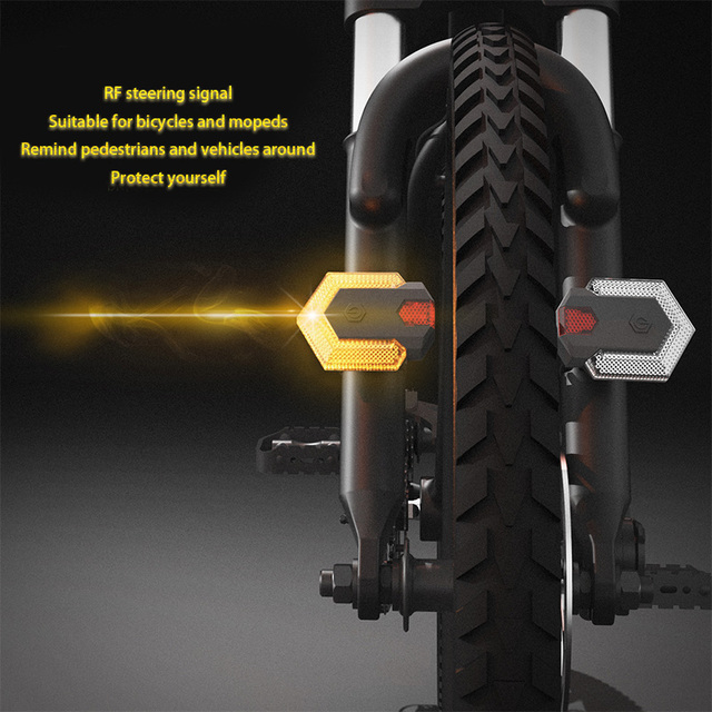 Zdalnie sterowane światła rowerowe: przednie i tylne światło kierunkowskazów, bezprzewodowe, MTB, ostrzegawcze - Wianko - 1