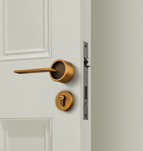 Zamek drzwi w stylu skandynawskim WSHYUFEI - cynkowy stop, klamka wewnętrzna, bezpieczny cylinder blokujący, wyciszenie - gospodarstwo domowe - Wianko - 31