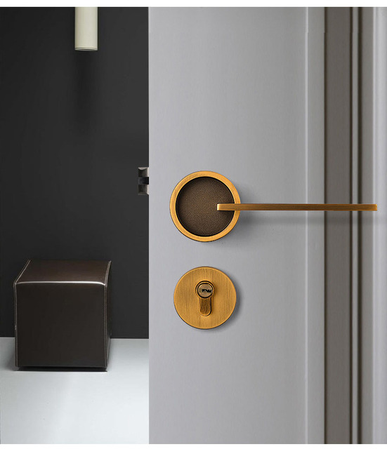 Zamek drzwi w stylu skandynawskim WSHYUFEI - cynkowy stop, klamka wewnętrzna, bezpieczny cylinder blokujący, wyciszenie - gospodarstwo domowe - Wianko - 37