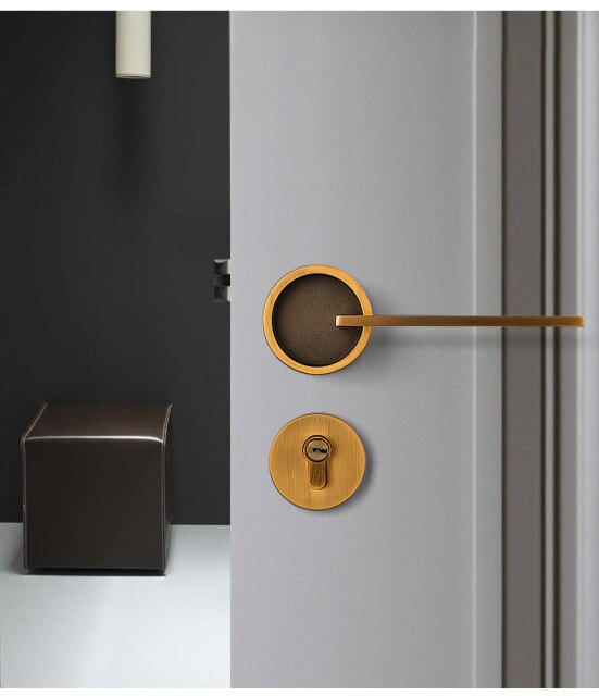 Zamek drzwi w stylu skandynawskim WSHYUFEI - cynkowy stop, klamka wewnętrzna, bezpieczny cylinder blokujący, wyciszenie - gospodarstwo domowe - Wianko - 15