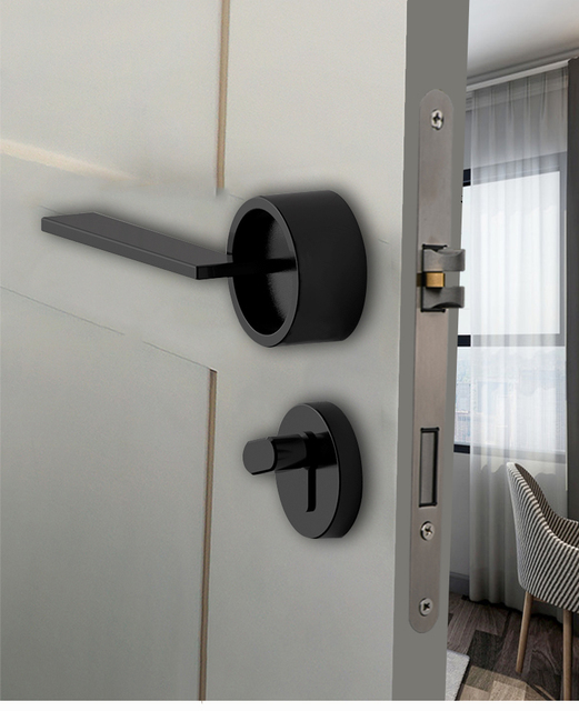 Zamek drzwi w stylu skandynawskim WSHYUFEI - cynkowy stop, klamka wewnętrzna, bezpieczny cylinder blokujący, wyciszenie - gospodarstwo domowe - Wianko - 28