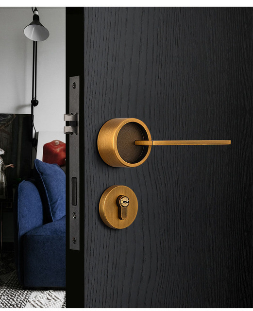 Zamek drzwi w stylu skandynawskim WSHYUFEI - cynkowy stop, klamka wewnętrzna, bezpieczny cylinder blokujący, wyciszenie - gospodarstwo domowe - Wianko - 32