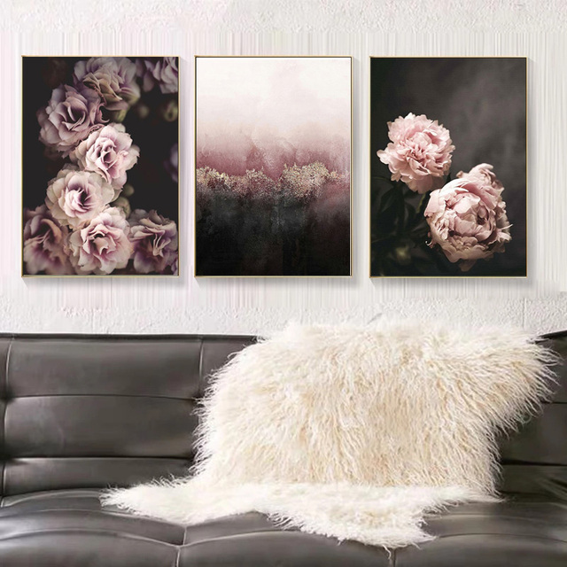 Modny plakat z różowym kwiatem w stylu skandynawskim - dekoracja ściany na płótnie, nowoczesne malarstwo do salonu - Wianko - 10